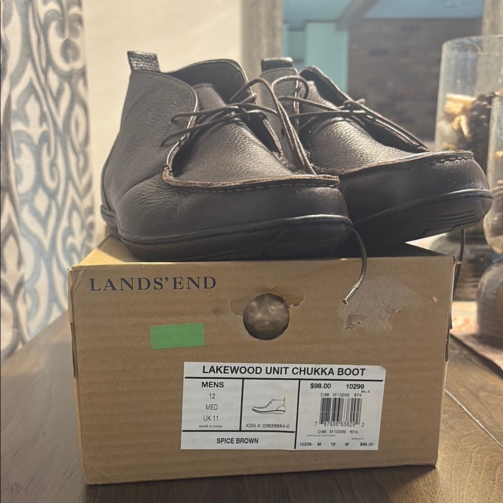 Lands' End Men's Spice Brown Chukka Boots